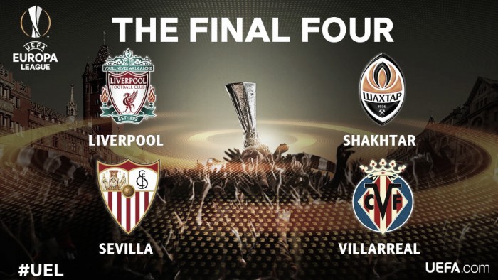 Sorteo semifinales Europa League 2016: Shakhtar - Sevilla, Villarreal - Liverpool