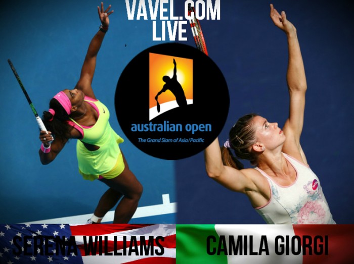 Score Serena Williams Vs Camila Giorgi Of The 2016 Australian Open First Round (2-0)