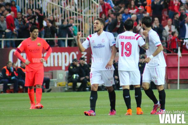 Fotos e imágenes del Sevilla 2-2 Barcelona, jornada 31 de Primera División