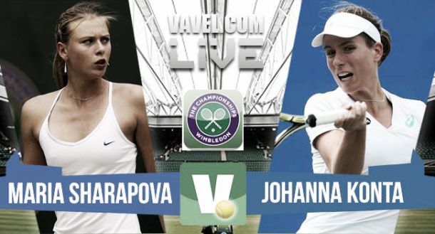 Resultado Sharapova - Konta en Wimbledon 2015 (2-0)