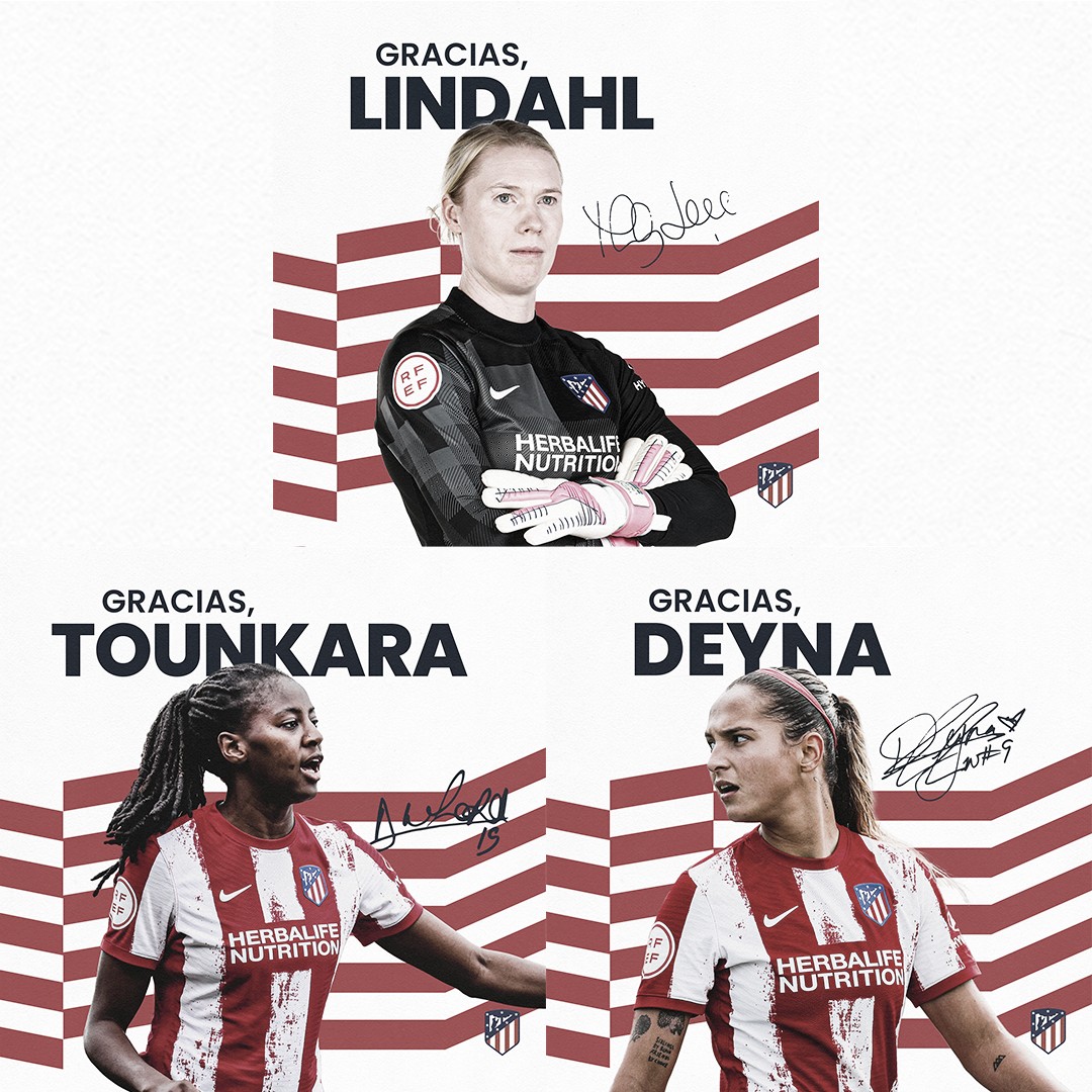 Más despedidas en el Atleti Femenino: Lindahl, Tounkara y Deyna se marchan