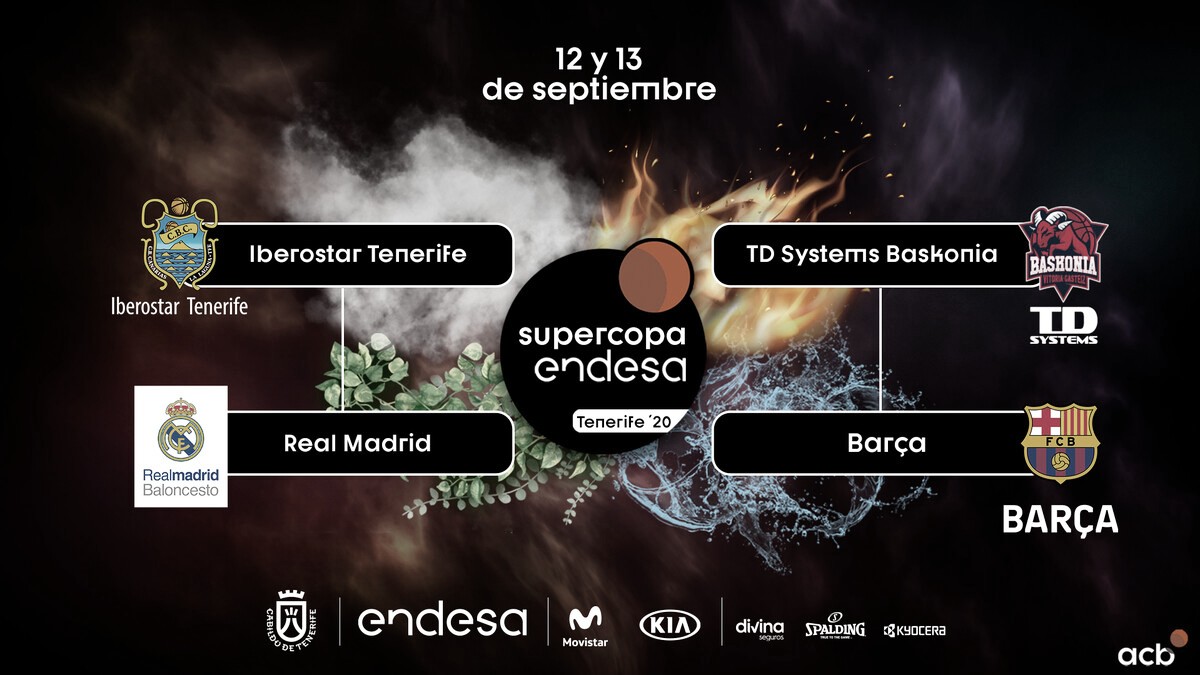 Real Madrid-Tenerife y Baskonia-Barcelona, las semifinales
de la Supercopa Real Madrid-Tenerife y Baskonia-Barcelona, las semifinales
de la Supercopa