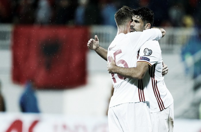 Qualificazioni Mondiali, gruppo G: Costa e Nolito superano l'Albania, Spagna in testa