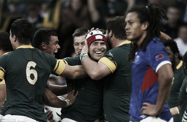 Copa Mundial de Rugby 2015: Sudáfrica venció categóricamente a Samoa y recuperó la sonrisa en suelo inglés