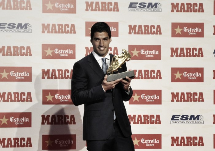 Luis Suárez, un Bota de Oro emocionado