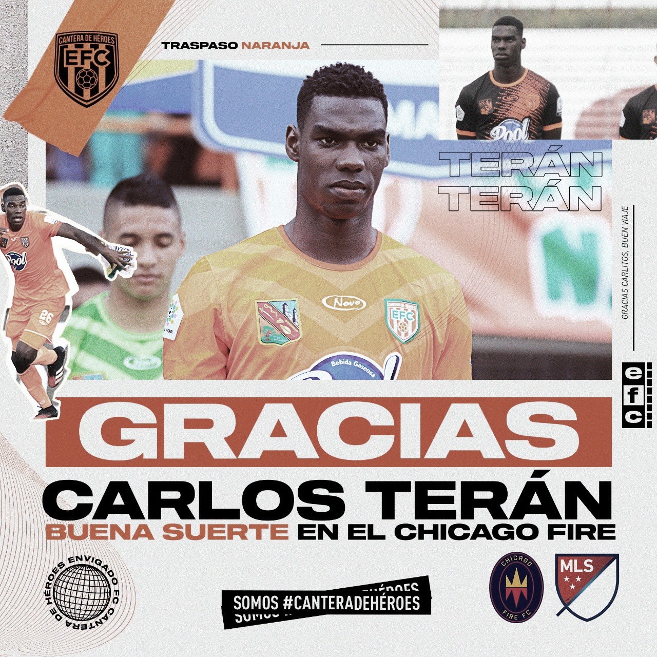 Cantera de exportación y orgullo: Carlos
Terán rumbo a Chicago Fire de la MLS