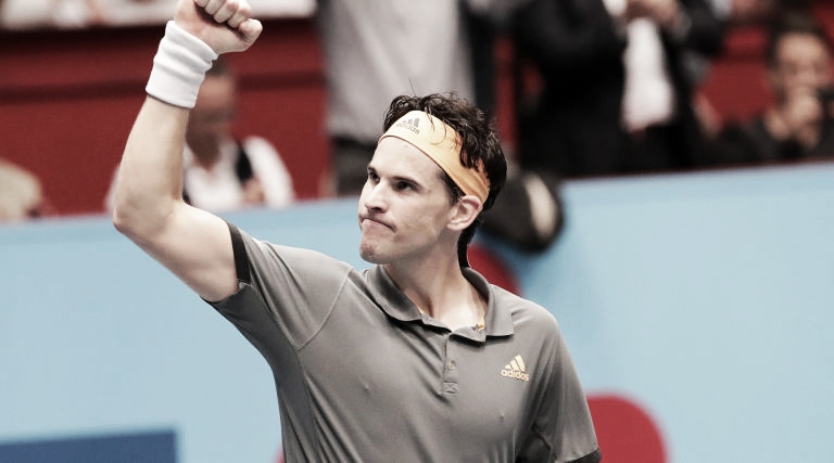 Em jogo de alto nível, Thiem vence Tsonga e segue firme na briga pelo seu primeiro título em Viena Em jogo de alto nível, Thiem vence Tsonga e segue firme na briga pelo seu primeiro título em Viena