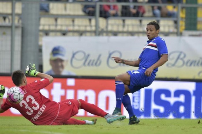 Sampdoria - Frosinone in Serie A 2015/16: 2-0, la sblocca Fernando, poi Quagliarella