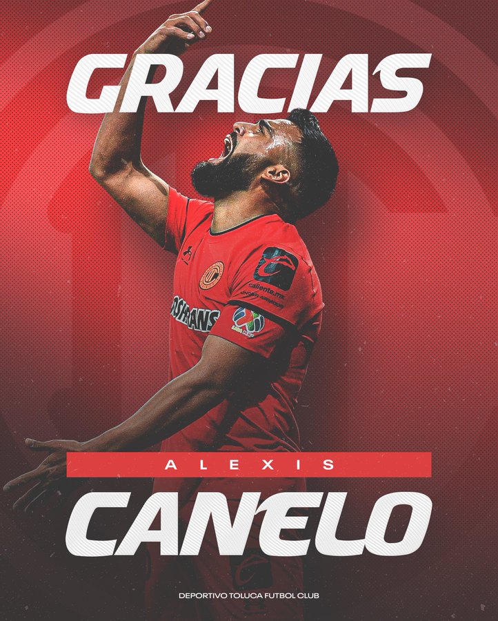 Toluca confirma la salida de Alexis Canelo