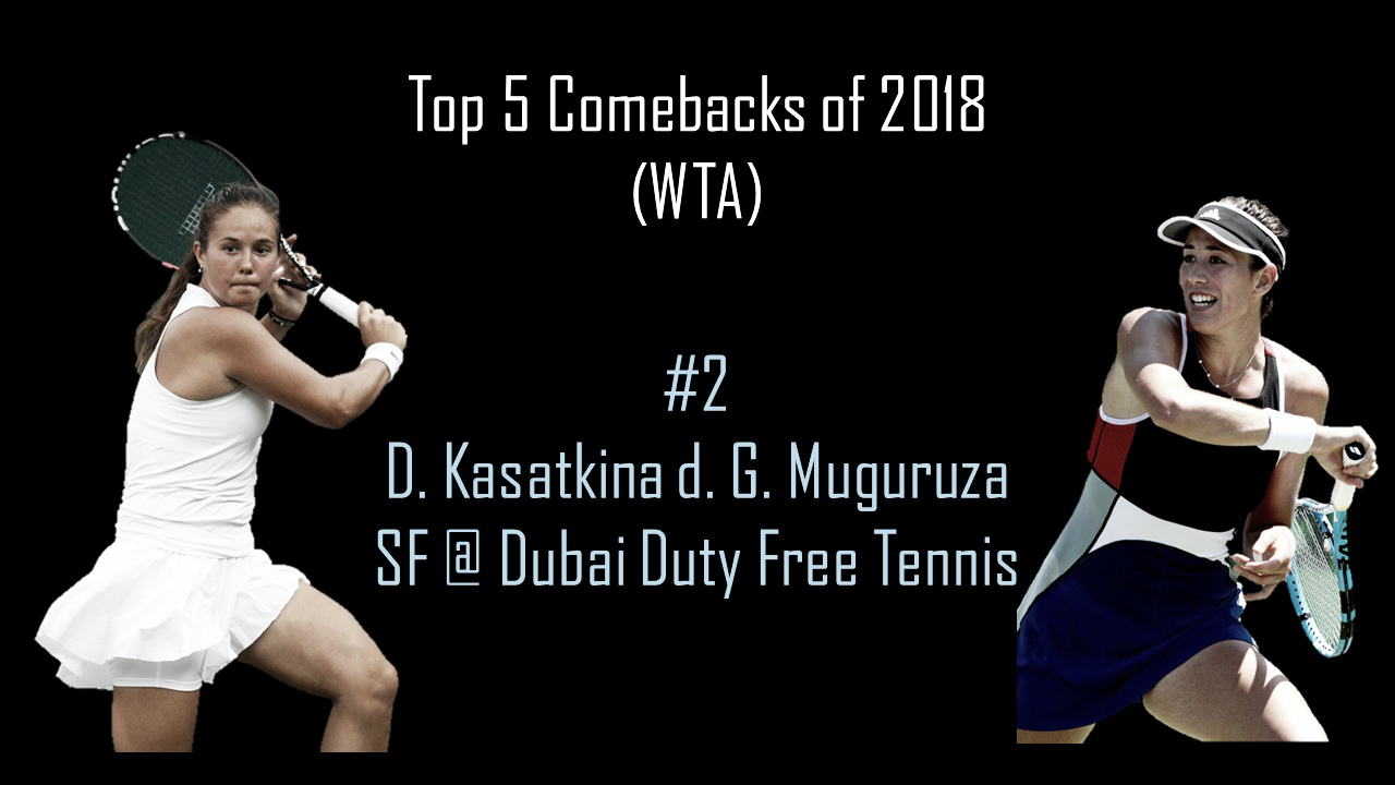 WTA Top 5 Comebacks of 2018: #2 Kasatkina completes miraculous upset over Muguruza in Dubai