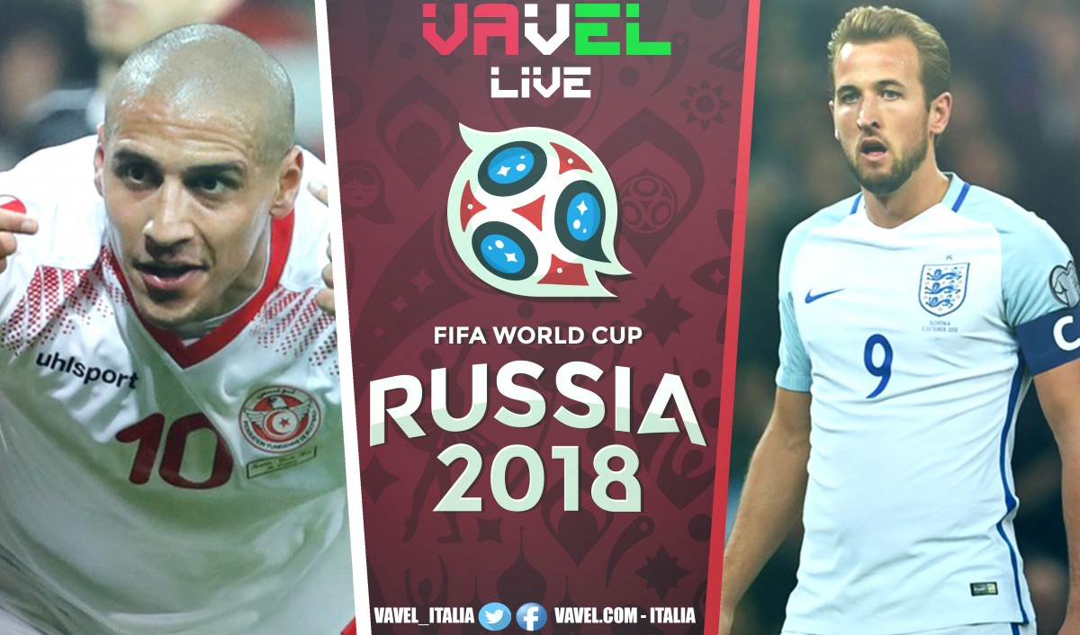 TERMINATA | Tunisia-Inghilterra in diretta, Mondiali Russia 2018 LIVE (1-2): FENOMENALE HARRY KANE!