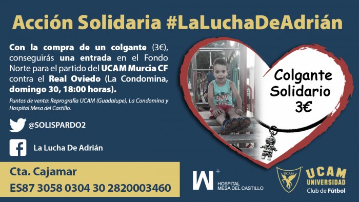 El UCAM Murcia CF se suma a #LaLuchaDeAdrián