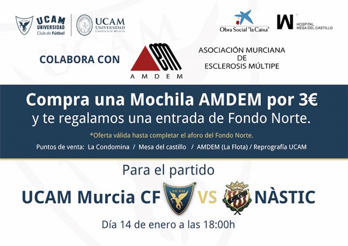 El UCAM Murcia CF y AMDEM colaboran juntos esta jornada