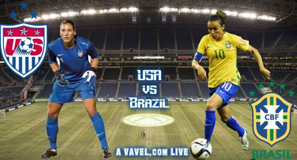 Score USWNT - Brazil of 2015 Victory Tour (1-1)