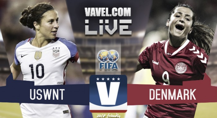 Result and Score USWNT (5-1) Denmark in 2018 friendly