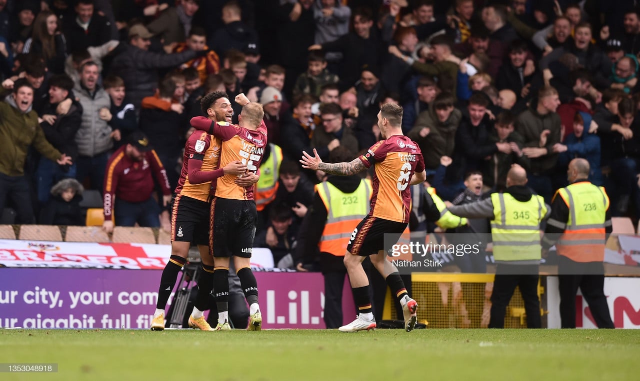 Port Vale 1-1 Bradford City: Late Angol header sees Vale remain in second place