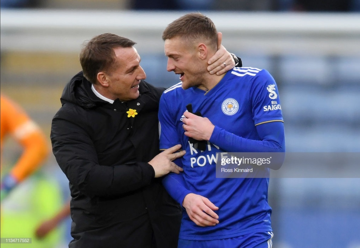 Brendan Rodgers 'lucky' to work with Leicester City centurion Jamie Vardy