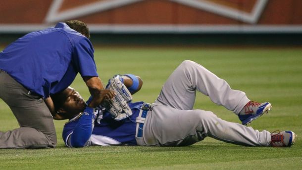 Yasiel Puig Exits After Collision With Howie Kendrick