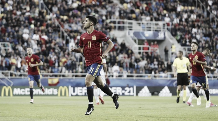 Asensio marca três e Espanha goleia Macedônia na estreia do Europeu Sub-21