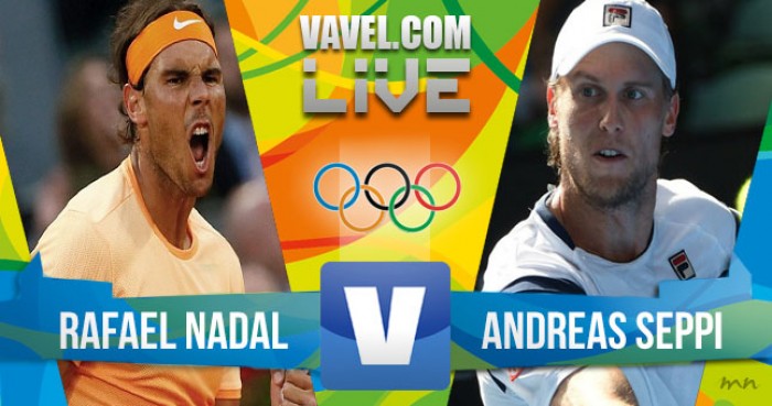 Rafael Nadal vence Andreas Seppi no tênis masculino dos Jogos Olímpicos (2-0)