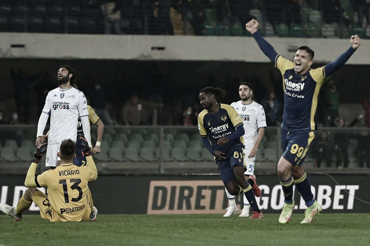 Com gol nos acréscimos, Hellas Verona vence Empoli e mantém série invicta