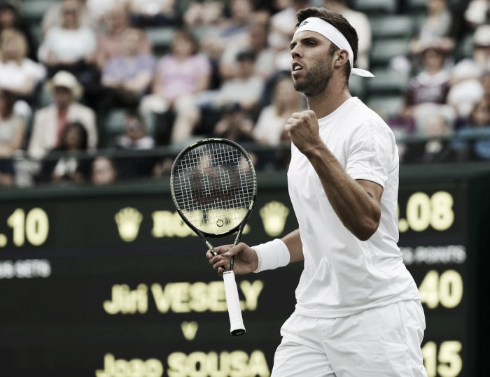 Wimbledon: Jiri Vesely dominant as he defeats Joao Sousa in straights