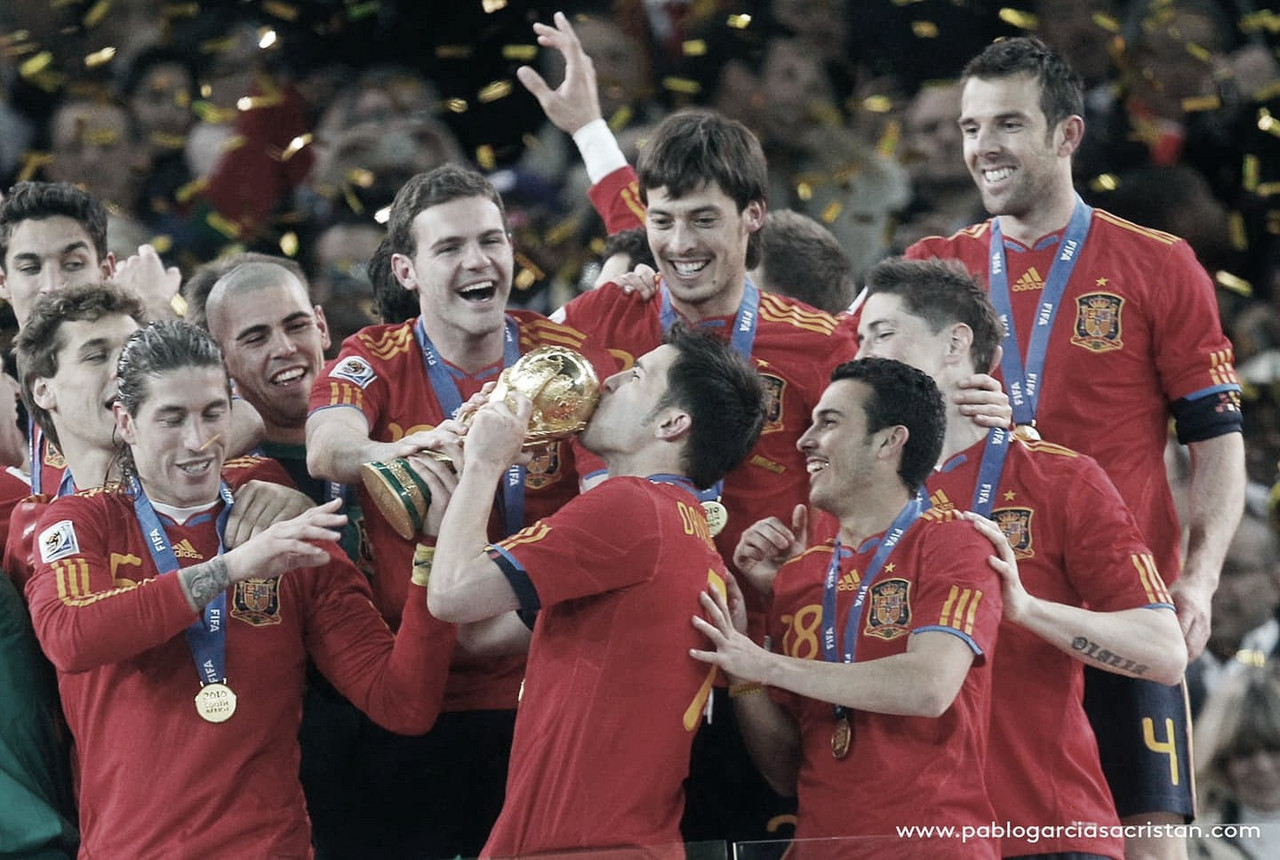 Los cuatro valencianistas campeones del mundo con España