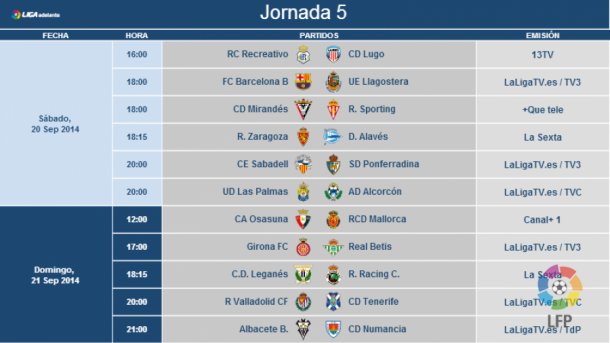 El Real Valladolid ya conoce sus horarios para la quinta y sexta jornada