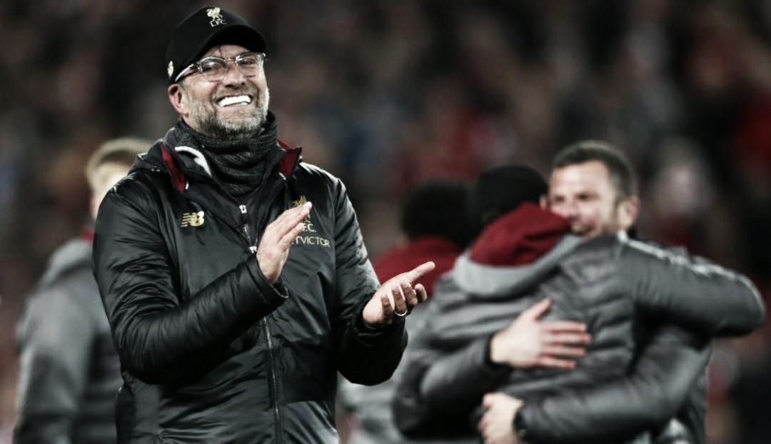 Klopp exalta classificação histórica do Liverpool na Champions League: "Inacreditável" Klopp exalta classificação histórica do Liverpool na Champions League: "Inacreditável"