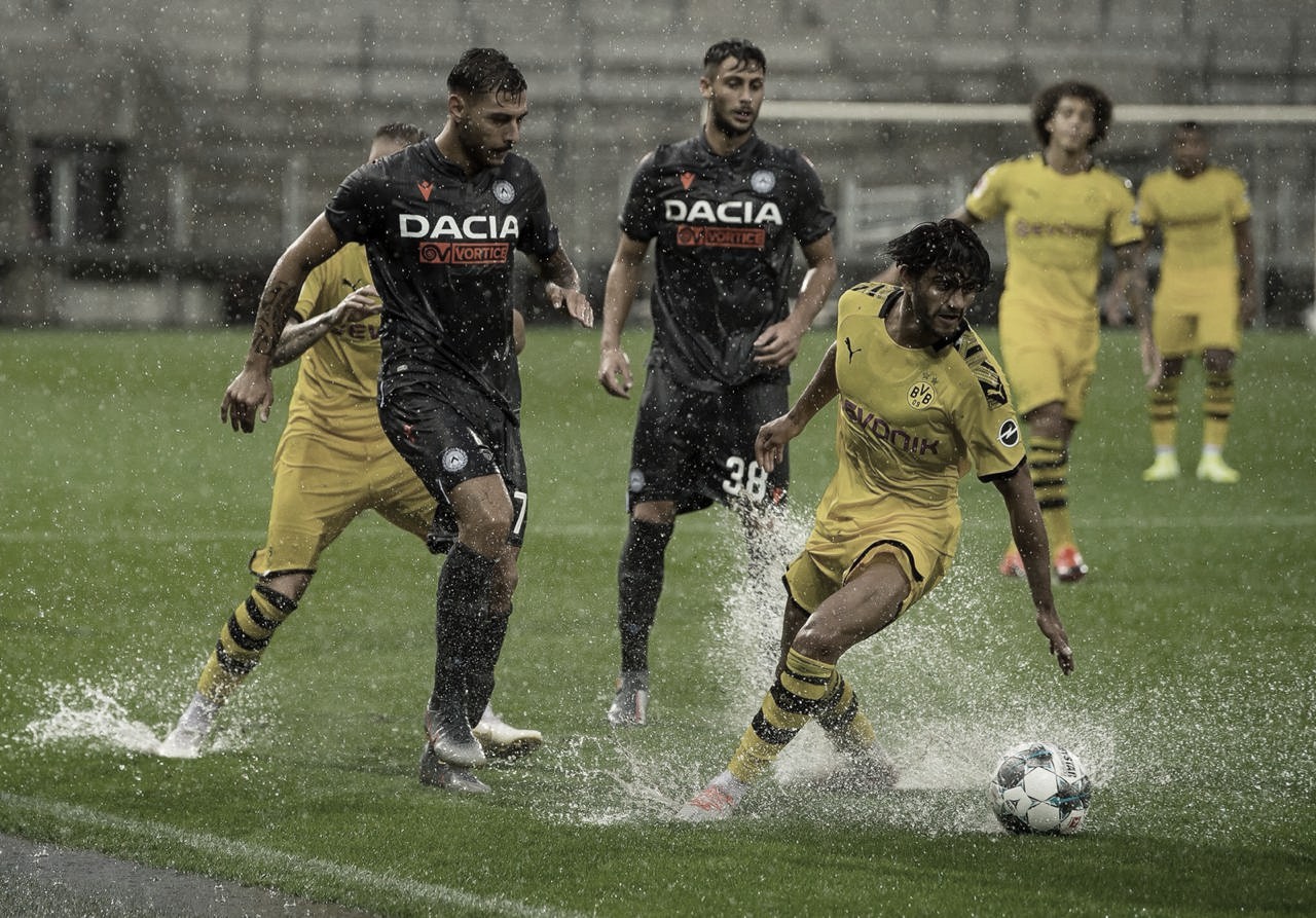 Chuva antecipa fim de amistoso, mas Dortmund tem vitória tranquila contra Udinese