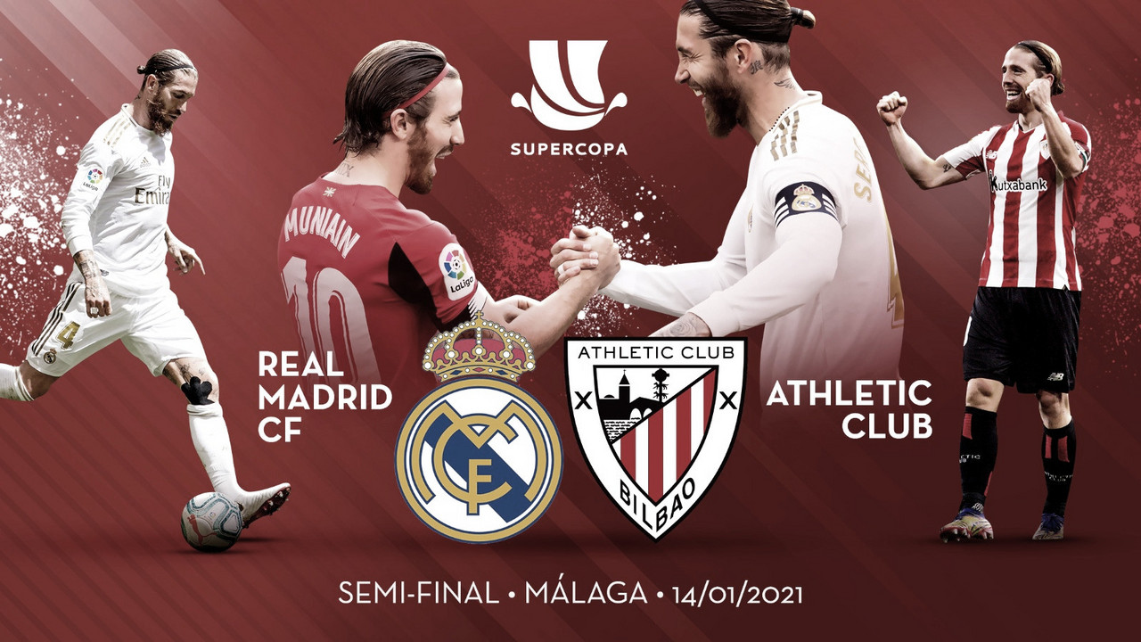 El Athletic Club y el Real Madrid se medirán en las semifinales de la Supercopa de España