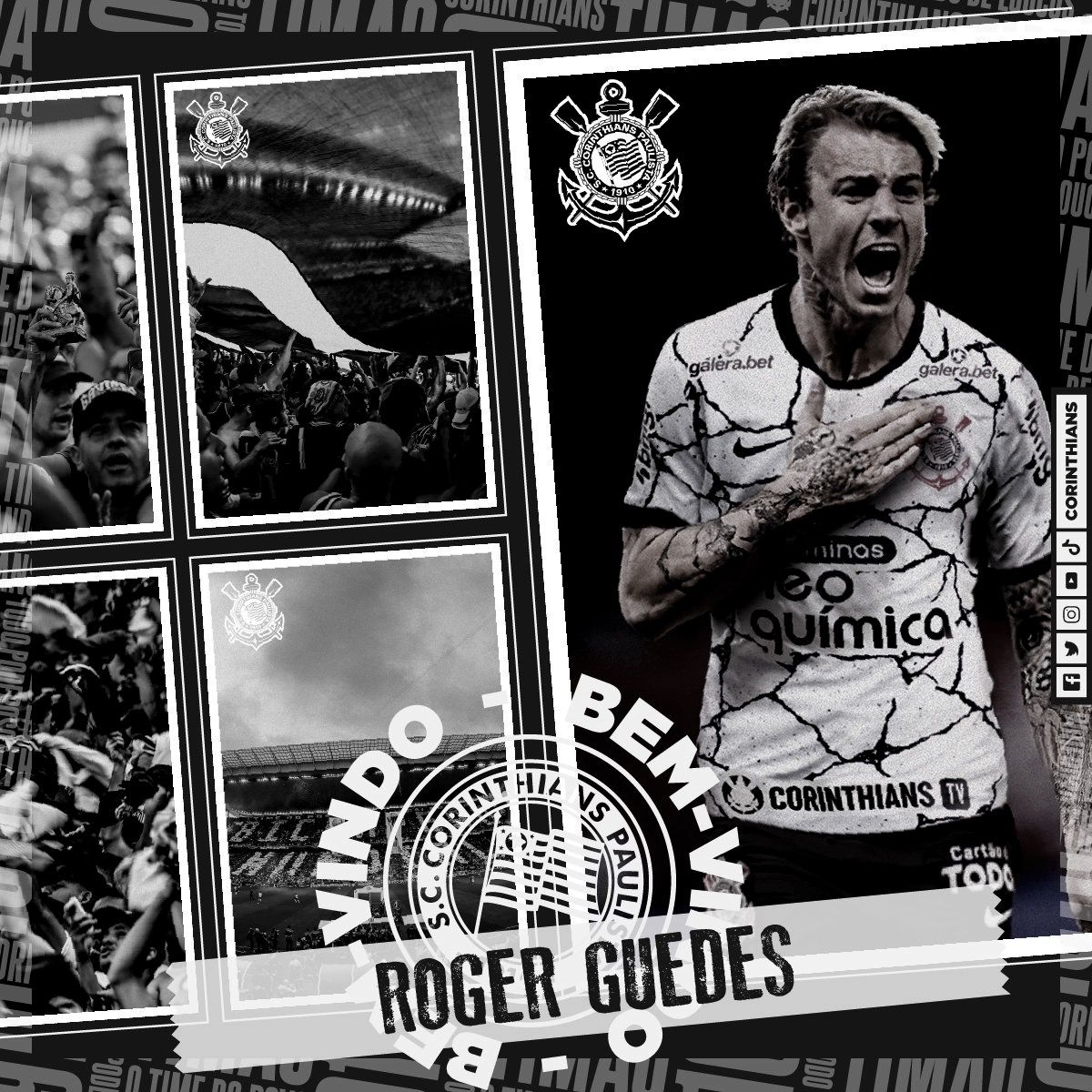Corinthians anuncia oficialmente contratação do atacante Roger Guedes 