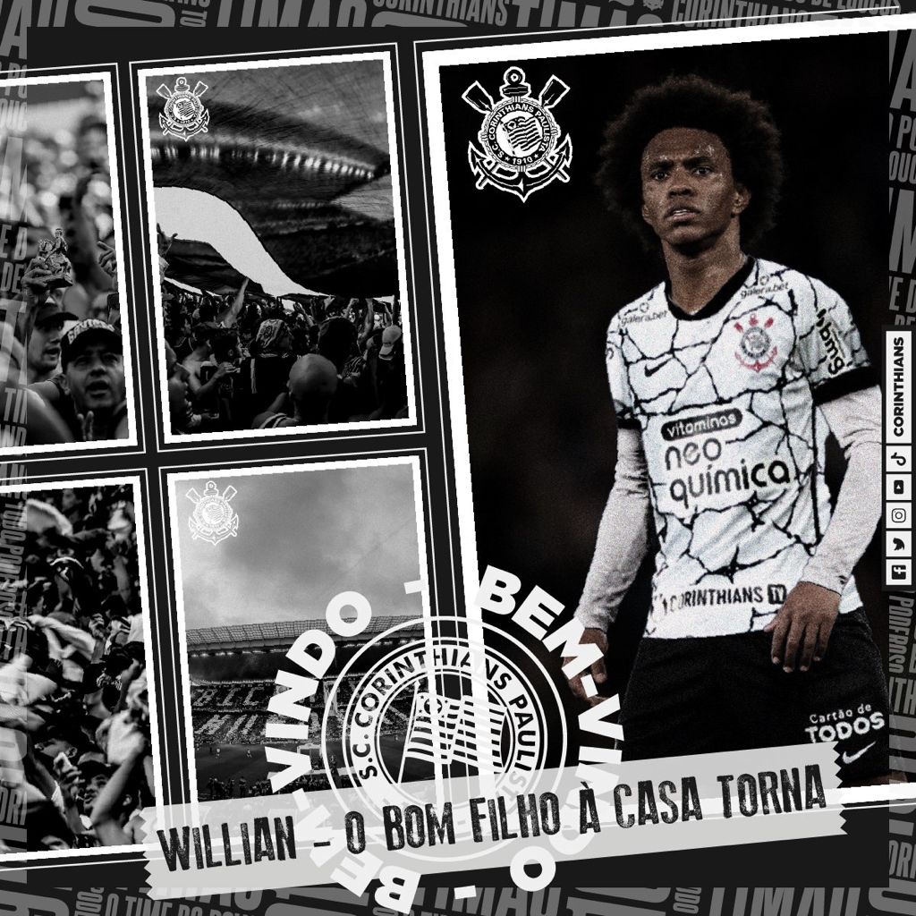 Confirmado: Corinthians anuncia chegada de Willian Confirmado: Corinthians anuncia chegada de Willian