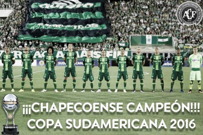 Conmebol declara Chapecoense campeã da Copa Sul-Americana 2016