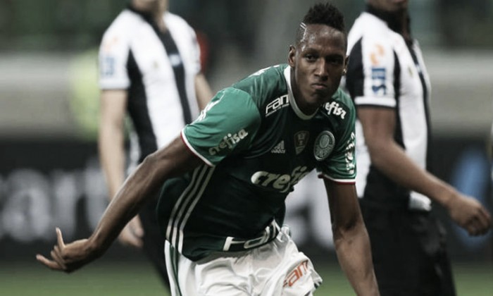 Yerry Mina anotó su primer gol con el Palmeiras
