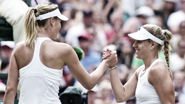 Em grande jogo, Angelique Kerber elimina Maria Sharapova de Wimbledon Em grande jogo, Angelique Kerber elimina Maria Sharapova de Wimbledon